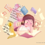 Ilustrasi halaman buku dan kisah-kisah panjangnya