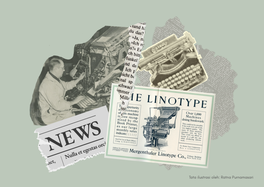 ilustrasi tentang linotype dan revolusi media massa