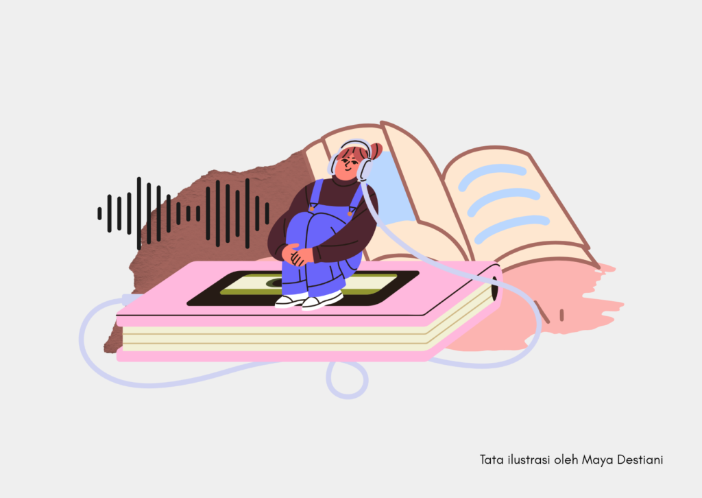 Ilustrasi apakah mendengarkan audiobook sama dengan membaca buku?