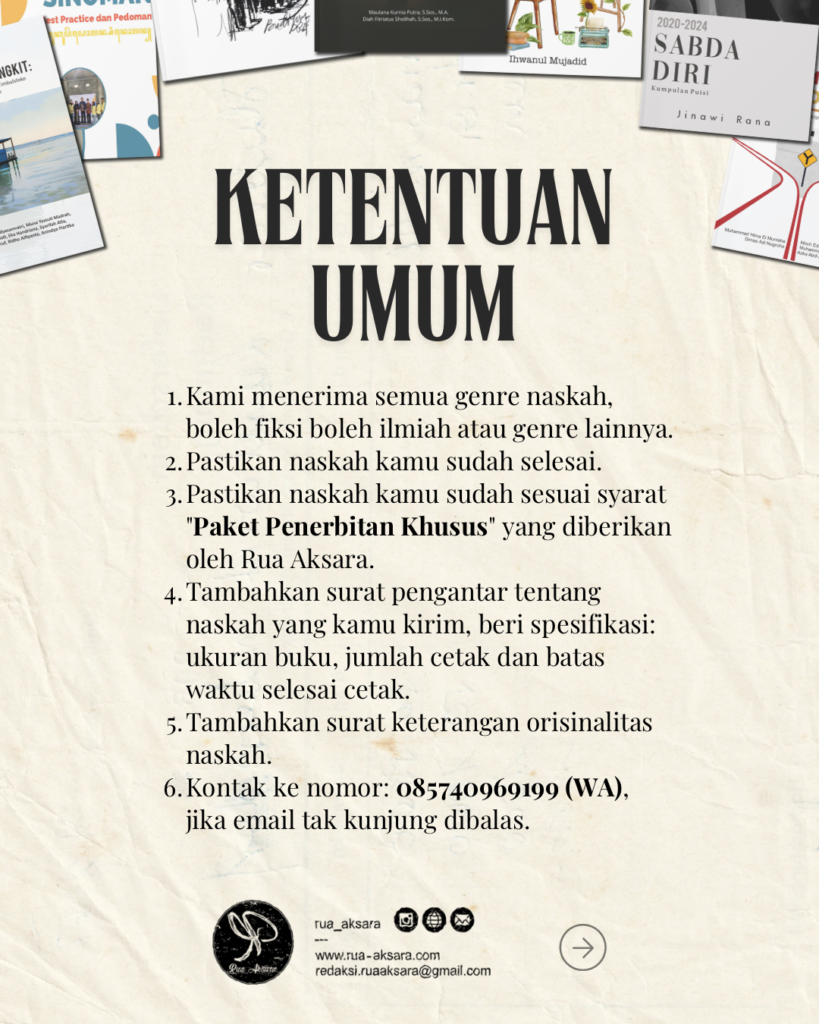 ketentuan umum cara kirim naskah ke rua aksara